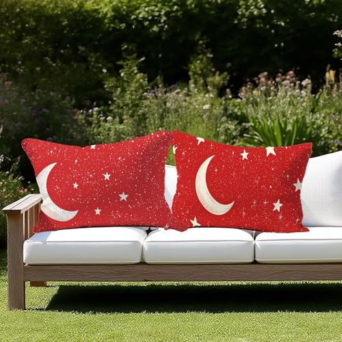 Outdoor Kissen Rot Kissenbezug 50x80 Mond 2er Set Outdoor Kissen Wetterfest Leinen Kissenbezug Deko Wohnzimmer Sofakissen Kopfkissenbezug Dekokissen Kissenhüllen für Terrassen Bedroom Balkon Deko F-80 Outdoor Kissen Rot Kissenbezug 50x80 Mond 2er Set Outdoor Kissen Wetterfest Leinen Kissenbezug Deko Wohnzimmer Sofakissen Kopfkissenbezug Dekokissen Kissenhüllen für Terrassen Bedroom Balkon Deko F-80 von JIAGUANG