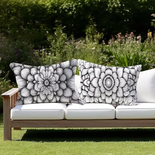 Outdoor Kissen Weiß Kissenbezug 40x80 Mandala 2er Set Outdoor Kissen Wetterfest Leinen Kissenbezug Deko Wohnzimmer Sofakissen Kopfkissenbezug Dekokissen Kissenhüllen für Terrassen Bedroom Deko D-80 Outdoor Kissen Weiß Kissenbezug 40x80 Mandala 2er Set Outdoor Kissen Wetterfest Leinen Kissenbezug Deko Wohnzimmer Sofakissen Kopfkissenbezug Dekokissen Kissenhüllen für Terrassen Bedroom Deko D-80 von JIAGUANG