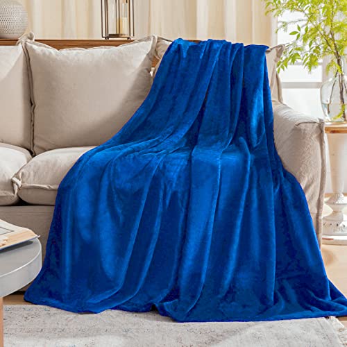 JIAHANNHA Königsblaue Überwurfdecke, Fleecedecke, 152,4 x 203,2 cm, superweiche, gemütliche Plüsch-Überwurfdecke für Couch, Sofa, Bett, warme und leichte Samt-Bettdecken für Erwachsene von JIAHANNHA