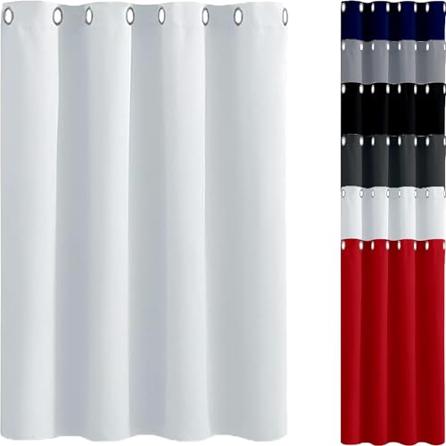 JIAHAO Blackout Vorhang 90 x 130 cm Luftig Gardine Wohnzimmer Gardinen Gardine Verdunkelung Hochwertige Materialqualität für Fenster Wohnzimmer, Weiß von JIAHAO