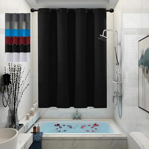 JIAHAO Gardinen Vorhänge 1Er Set 200 x 75 cm Blickdicht Abdunkelnd Blickdichte Vorhänge Dicke Thermogardine, Schwarz von JIAHAO