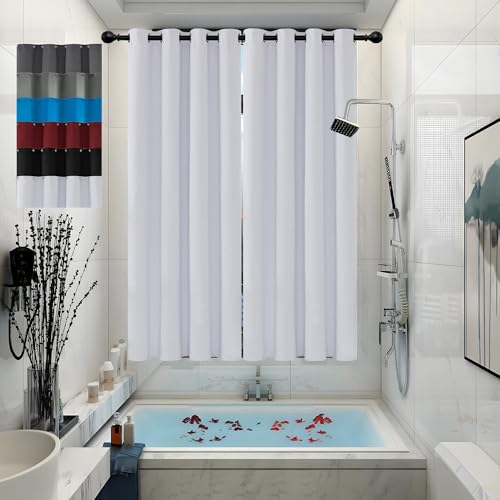 JIAHAO Thermovorhang Kälteschutz 105 x 110 cm Blickdicht Abdunkelnd Schlafzimmer Curtains Langlebig Und Pflegeleicht, Weiß von JIAHAO