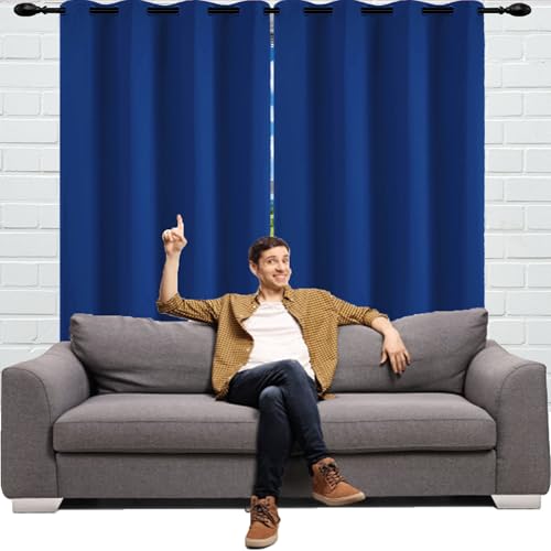 JIAHAO Thermovorhang Kälteschutz 70 x 210 cm Luftig Blickdichte Gardinen Vorhang Blickdicht Kälteschutz Warm für Fenster Wohnzimmer, Dunkelblau von JIAHAO