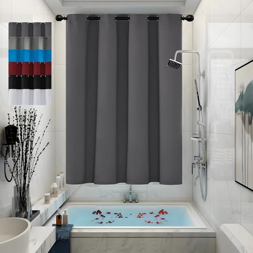 JIAHAO Verdunkelungsgardine 190 x 75 cm Luftig Gardine Wohnzimmer Gardinen Vorhang Blickdicht Hochwertige Materialqualität, Dunkelgrau von JIAHAO