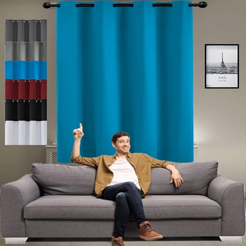 JIAHAO Verdunkelungsgardine 70 x 140 cm Kälteschutz Wämreisolierende Warm Thermovorhang mit Ösen Größe Und Farbe Wählbar, Himmelblau JIAHAO Verdunkelungsgardine 70 x 140 cm Kälteschutz Wämreisolierende Warm Thermovorhang mit Ösen Größe Und Farbe Wählbar, Himmelblau von JIAHAO