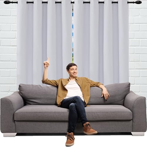 JIAHAO Verdunklungsvorhänge 1Er Set 170 x 80 cm Luftig Blickdichte Gardinen Blackout Vorhang Blickdicht Abdunkelnd Größe Und Farbe Wählbar für Fenster Wohnzimmer, Weiß von JIAHAO