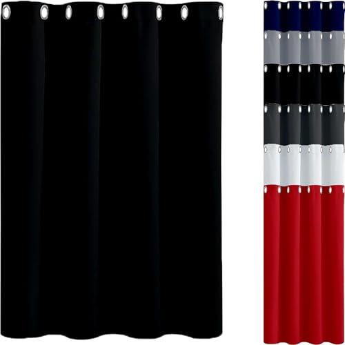 JIAHAO Verdunklungsvorhänge Kurz Ösenvorhang 130 x 160 cm Kälteschutz Wämreisolierende Gardine Verdunkelung Dicke Thermogardine für Fenster Wohnzimmer, Schwarz JIAHAO Verdunklungsvorhänge Kurz Ösenvorhang 130 x 160 cm Kälteschutz Wämreisolierende Gardine Verdunkelung Dicke Thermogardine für Fenster Wohnzimmer, Schwarz von JIAHAO