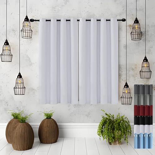 JIAHAO Verdunklungsvorhänge Kurz Ösenvorhang 180 x 80 cm Luftig Blickdichte Gardinen Gardine Verdunkelung Effektive Raumverdunkelung, Weiß JIAHAO Verdunklungsvorhänge Kurz Ösenvorhang 180 x 80 cm Luftig Blickdichte Gardinen Gardine Verdunkelung Effektive Raumverdunkelung, Weiß von JIAHAO