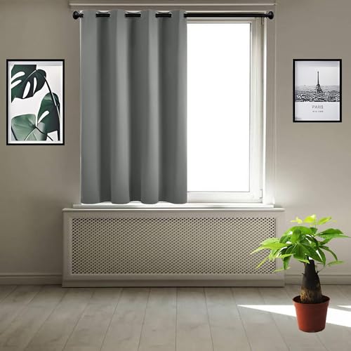 JIAHAO Vorhang Verdunkelung 1Er Set 150 x 100 cm Luftig Gardine Wohnzimmer Gardinen Schlafzimmer Curtains Hochwertige Materialqualität für Fenster Wohnzimmer, Hellgrau von JIAHAO