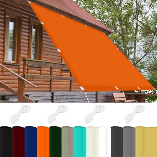 Markisenstoff 4 x 6 m 98% UV Schutz Sonnensegel Sandkasten PES Polyester für Terrasse Balkon Garten, Orange von JIAHAO