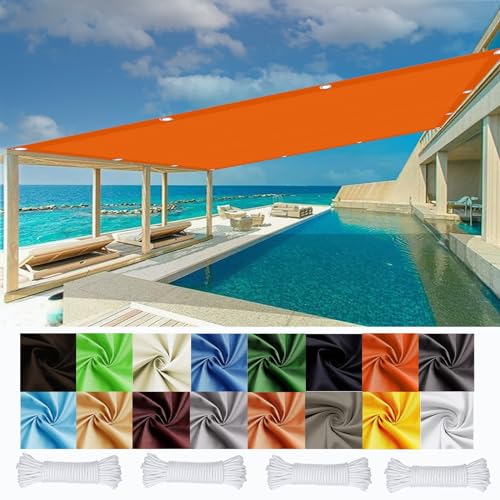 Sonnensegel Sonnenschutz Rechteckig Wasserdicht 3.5 x 6 m 98% UV Schutz Sonnensegel Terrasse PES Polyester für Balkon Terrasse Garten Camping, Orange von JIAHAO