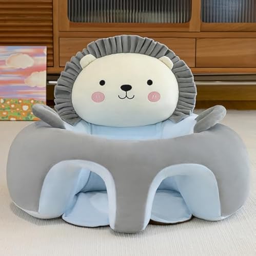 Baby Sitzstuhl Kinder Plüschsessel Sofa Stuhl für Kinderzimmer Baby Sitzhilfe Stützsitz Lernen Sitzen Sicherheitssitz Sitzkissen Kuscheltier Tier Kindersessel Plüschtiere Kleinkindmöbel (Löwe) von JIAHG