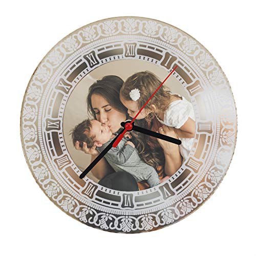 JIAHG Personalisierte Wanduhr mit eigenem Foto gestalten Uhr Fotouhr mit individuellem Bild Bedruckt Personalisierter Bilderrahmen Fotorahme mit Foto, 20 * 20 * 0.5cm von JIAHG