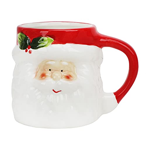 JIAHG Weihnachtstasse Weihnachtsbecher Schneemannbecher 400ml Weihnachtsmann Keramik Kaffeetasse Teetasse Milchtasse für Heiß- & Kaltgetränke (Weihnachtsmann) von JIAHG