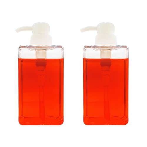 JIAJIAN MALL Square transparent Kunststoff Seifenspender,nachfüllbare,Bathroom can be Filled with Pump Bottle and Seifenspender,15Oz (450ml 2-Pack) von JIAJIAN MALL