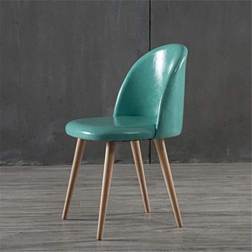 JIAJU Haltbarer PU-Sitz Seiten Stühle Mid Century Modern Kitchen Kissen Stühle Zurück Stabiles Holz Beine Essen Wohnzimmer (Farbe : Blau) von JIAJU