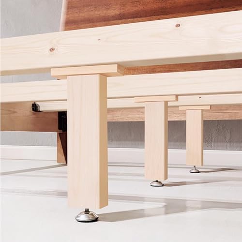 JIAJUTUI001 4 Stück DIY-Möbel Massivholz Möbelfüße für Bett Rahmen verstellbar Bettbeine Ersatzfüße DIY-Möbelbeine Stützfuss Mittelbalken mit Schutzfüßen und Schrauben von JIAJUTUI001