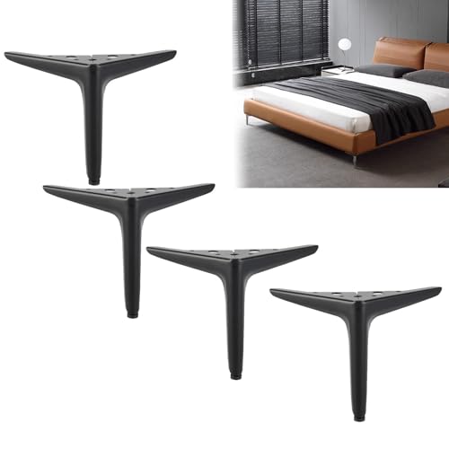 JIAJUTUI001 4 Stück Kommoden Möbelfüße Ersatz Schwarz Dreieck Tischbeine Metallfüße Metall Möbelbeine Sockelfuß Couchtisch für Schrank Küchenschränke,Badezimmermöbel (45cm,Schwarz) von JIAJUTUI001