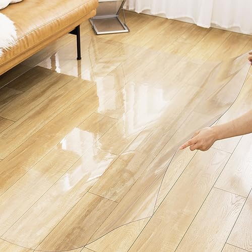 Transparent Bodenschutzmatte PVC,2mm,Nach Maß Schreibtisch Bodenschutzmatte Bodenschutzmatte Bürostuhl für Hartböden Stuhl Unterlegmatte Kratzfest (100x360cm) von JIAJUTUI001