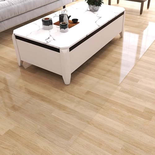 Zuhause Bodenmatte Transparent Fußmatten Holz Rutschfester Bürostuhlunterlage Rechteckig Bodenschutzmatte PVC 1.5mm für Büro Fliesenschutzmatte von JIAJUTUI001