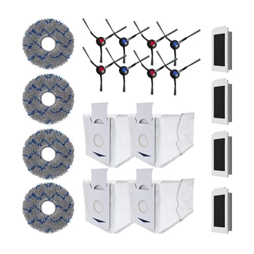 Kompatibel Mit Ecovacs, T30 Pro Omni, T30 PRO MAX Roboter-Staubsauger-Ersatzteilen, Hepa-Filter-Seitenbürsten-Wischpads von JIALEWUDILL