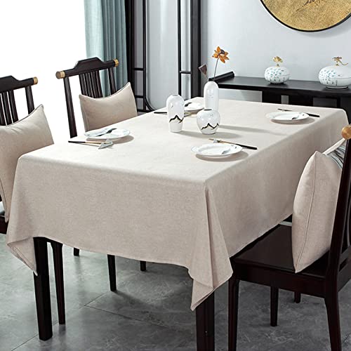 JIALIANG Tischdecke Abwaschbar, Wasserabweisend Tischtuch, Table Cloth, Leinen Eine Vielzahl von Größen und Farben sind verfügbar,Beige,140x280cm von JIALIANG