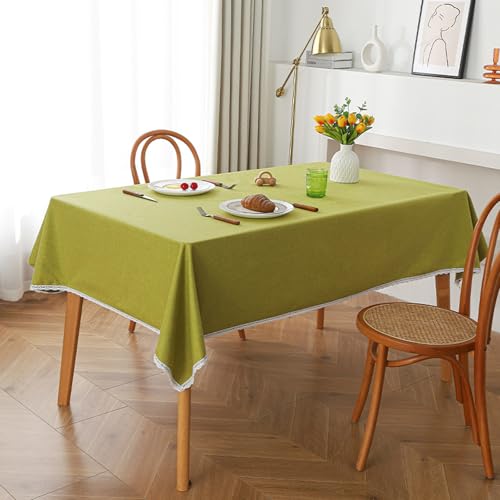 JIALIANG Tischtuch Rectangular Tischdecke wasserdichte 140 x 220 cm Leinenoptik Tischdecke Abwaschbar Lotuseffekt für Draussen Garten Esszimme Grün JIALIANG Tischtuch Rectangular Tischdecke wasserdichte 140 x 220 cm Leinenoptik Tischdecke Abwaschbar Lotuseffekt für Draussen Garten Esszimme Grün von JIALIANG