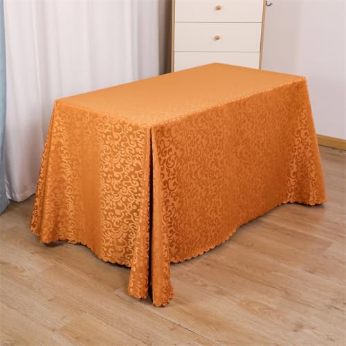JIALIANG Tischtuch Rectangular Tischdecken Pflegeleicht 180 x 320 cm Polyester Tischdecke für Draussen Garten Esszimme orange von JIALIANG