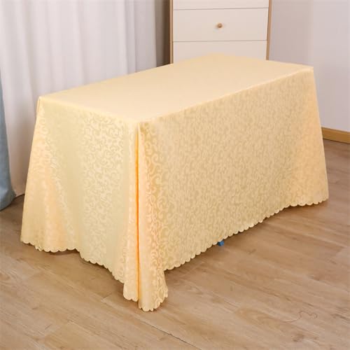 JIALIANG Tischtuch Rectangular Tischdecken Pflegeleicht 200 x 280 cm Polyester Tischdecke für Draussen Garten Esszimme hellgelb von JIALIANG