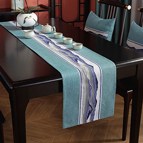 JIALIANG tischläufer 33x100cm Grün Einfacher Landhausstil, Waschbar Tischband aus Zweifarbige Nähte, edle Tischdeko für Geburtstage & Hochzeiten, von JIALIANG