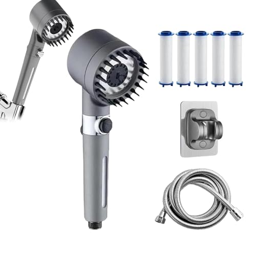 Ion Drops Shower Head, Filtered Showerhead With Five Filters, Iondrops Filtered Showerhead, Shower Head With Handheld, Visible Window, High Pressure Turbo (Set A) von JIALING