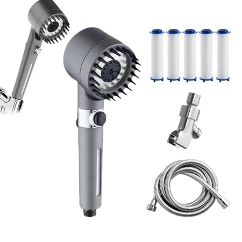 Ion Drops Shower Head, Filtered Showerhead With Five Filters, Iondrops Filtered Showerhead, Shower Head With Handheld, Visible Window, High Pressure Turbo (Set B) von JIALING