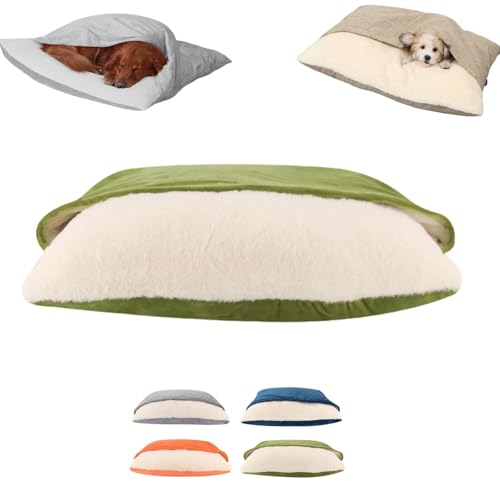 Removable Hooded Doggy Bed,Calming Dog Cave Beds with Ultra-Soft Built-in Cover, Removable Washable,for Cats/Puppy/Small/Medium Dogs (Green,L) von JIALING