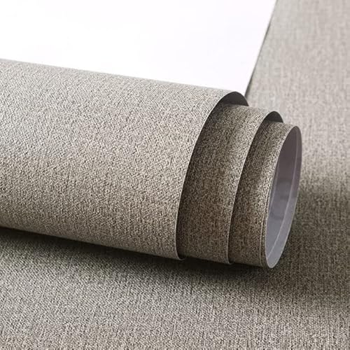 JIALIU Flachs-Grastuch-Papier abziehen und aufkleben, wasserdichte Tapete, selbstklebend, entfernbare Leinen-Wandaufkleber, Dekoration für Möbelzimmer von JIALIU