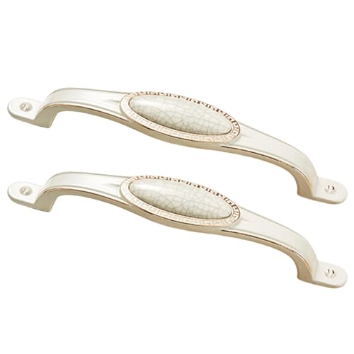 JIALUO0318 Möbelgriffe Zinklegierung + Keramik Schrankgriffe Küchengriffe Schubladengriff Kleiderschrank Griffe Türgriff Möbelknöpfe 2 Stück (Crackles,Hole Pitch 96mm) von JIALUO0318