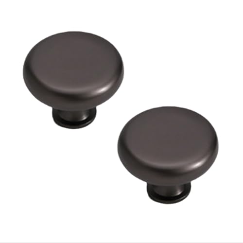 JIALUO0318 Zinklegierung Kleiderschrank Griffe Möbelgriffe Türgriff Schrankgriffe Schubladengriff Küchengriffe Möbelknöpfe 2 Stück (Titanium Grey,Single Hole) von JIALUO0318
