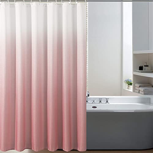 JIAMELUCK Weiß Rosa Farbverlauf Duschvorhang Stoff Duschvorhang Für Badezimmer Wasserdichter Badezimmervorhang Mit Haken 90x180cm(35" Wx71 H) von JIAMELUCK
