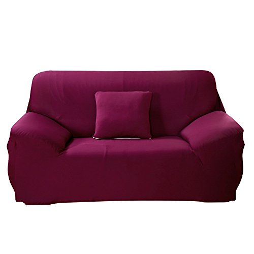 JIAN YA NA Stretch-Sofa-Abdeckung, Solid Color Sofabezüge Sofa Slipcover, Polyester Spandex Stoff Slipcover Couch Stuhl Sofa-Schutz-Abdeckungen für Heim Woh Liebesplatz Lila von JIAN YA NA