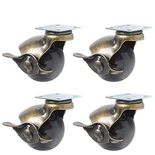 4Pcs Ball Caster Wheel 360 Grad Drehbare Antike Kugelförmige Bremse Heavy Duty für Schreibtischstuhl Tischmöbel Beine， von JIAN YA NA