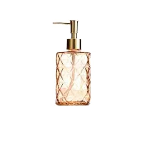 330ml Home Hotel Badezimmer Seifenhalter Glas Push Lotion Flasche Transparent Multi Farbe erhältlich for Bathroom Kitchen Home(Orange) von JIANBOHAIRS