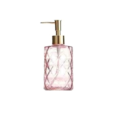 330ml Home Hotel Badezimmer Seifenhalter Glas Push Lotion Flasche Transparent Multi Farbe erhältlich for Bathroom Kitchen Home(Pink) von JIANBOHAIRS