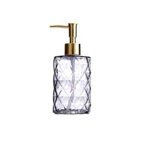 330ml Home Hotel Badezimmer Seifenhalter Glas Push Lotion Flasche Transparent Multi Farbe erhältlich for Bathroom Kitchen Home(Purple) von JIANBOHAIRS