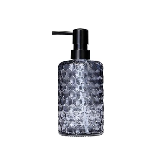 500ml Flasche Zylindrischen Transparent Seife Dispenser for Home Hotel Bad Glas Presse Lotion for Bathroom Kitchen Home(Gray) von JIANBOHAIRS