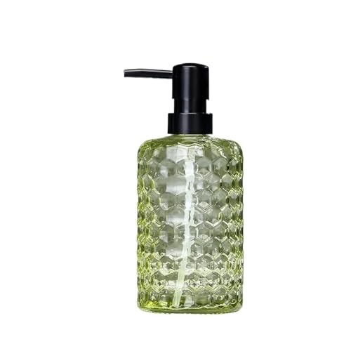500ml Flasche Zylindrischen Transparent Seife Dispenser for Home Hotel Bad Glas Presse Lotion for Bathroom Kitchen Home(Green) von JIANBOHAIRS