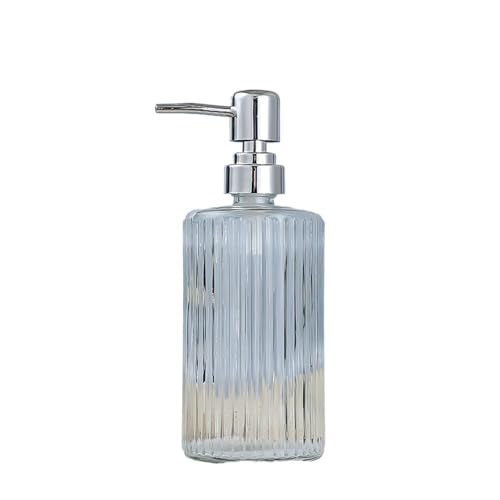 500ml Seifenhalter Transparent Badezimmer Zylindrische Home Hotel Glas Push Lotion Flasche for Bathroom Kitchen Home(Clear) von JIANBOHAIRS