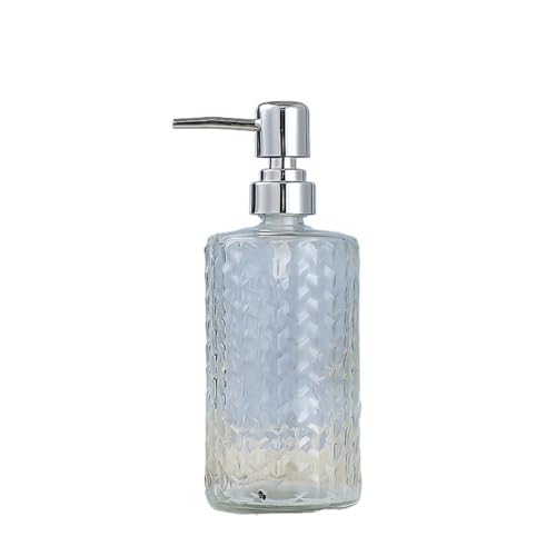 500ml Seifenhalter Transparent Zylindrische Home Hotel Badezimmer Glas Push Lotion Flasche for Bathroom Kitchen Home(Clear) von JIANBOHAIRS