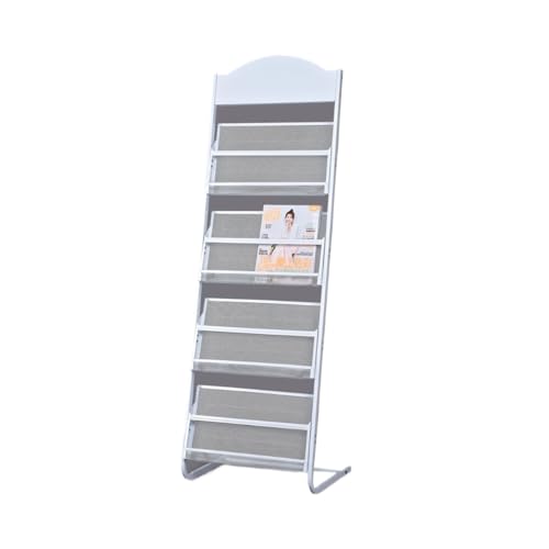 JIANBOHAIRS Zeitschriftenständer Fashion Publicity Catalog Literature Display Rack,Floor-Standing Magazine Newspaper Storage Racks Office Supplies(White) von JIANBOHAIRS