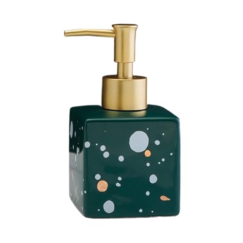 Kleiner quadratischer Seifenspender 9,5 oz/280 ml Keramikflaschen Flüssiglotionspender for Badezimmer Küchenspender for Bathroom Kitchen Home(Green) von JIANBOHAIRS