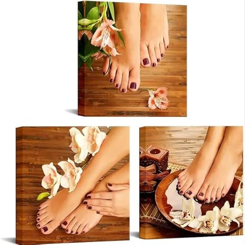 JIANGSHANDAIYOUCAIREN 3 Pcs Nagelfuß Pediküre Schönheitssalon Poster Wandkunst Leinwand Bilder Gemälde Zimmer Home Decor Kein Rahmen-50x50cmX3 JIANGSHANDAIYOUCAIREN 3 Pcs Nagelfuß Pediküre Schönheitssalon Poster Wandkunst Leinwand Bilder Gemälde Zimmer Home Decor Kein Rahmen-50x50cmX3 von JIANGSHANDAIYOUCAIREN