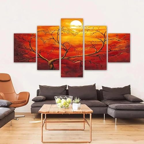 JIANGSHANDAIYOUCAIREN 5 Platten Baum Mond Poster und Drucke Landschaft Leinwand Malerei Wandkunst Bilder für Wohnzimmer Home Decor Kein Rahmen-30x40 30x60 30x80cm JIANGSHANDAIYOUCAIREN 5 Platten Baum Mond Poster und Drucke Landschaft Leinwand Malerei Wandkunst Bilder für Wohnzimmer Home Decor Kein Rahmen-30x40 30x60 30x80cm von JIANGSHANDAIYOUCAIREN